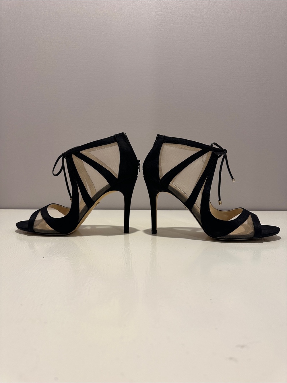 Nina Black Strappy Lace-Up Stiletto Sandals - Picture 4 of 5